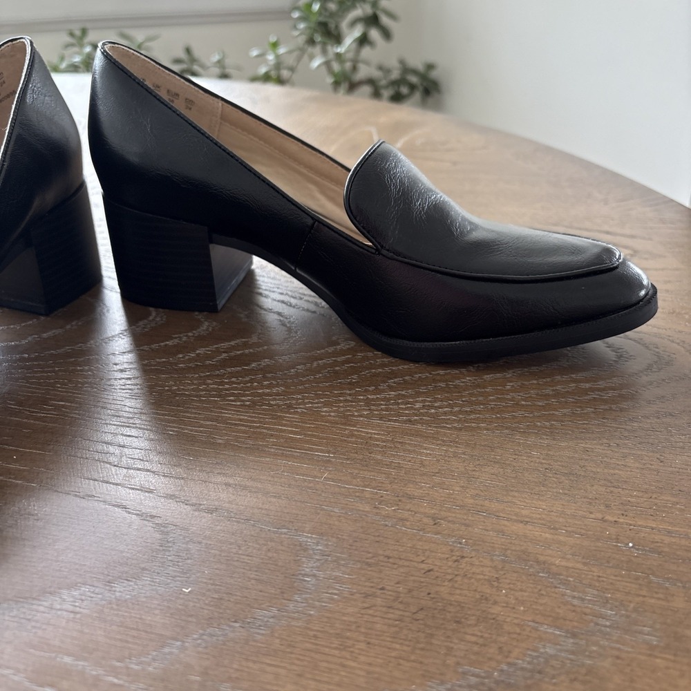 LifeStride‎ Devyn Black Heeled Loafers Block Heel Pumps Womens 7.5W 900895